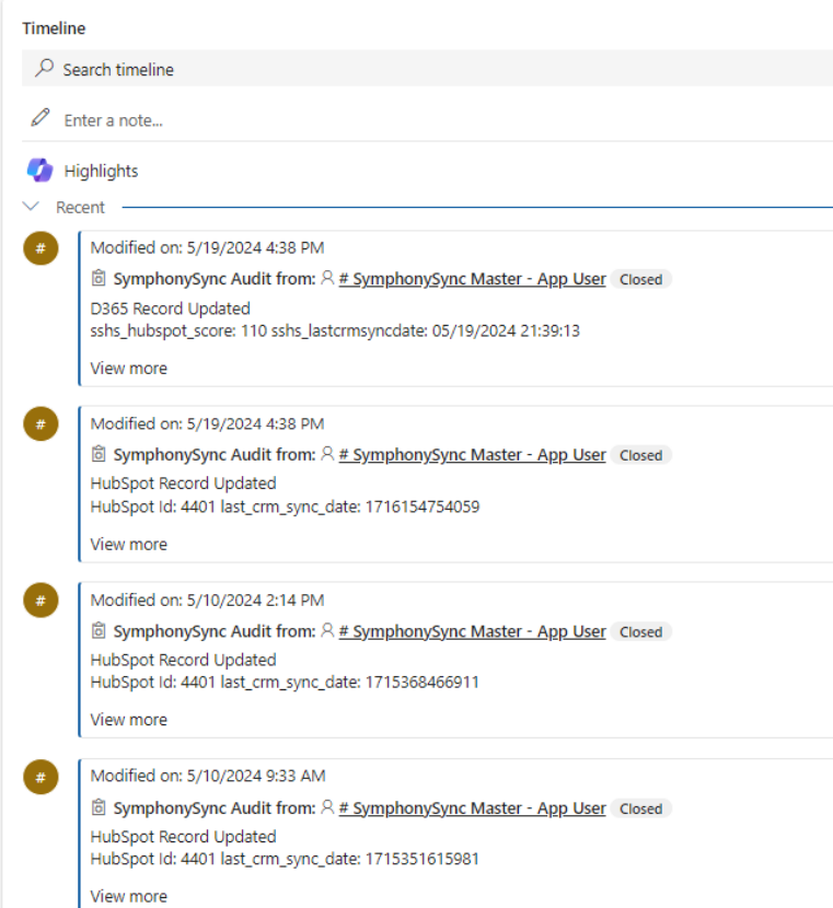 Dynamics Timeline